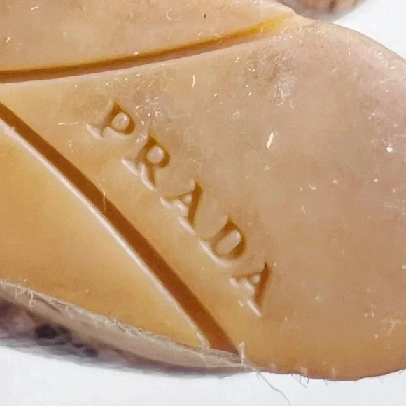 Prada Bow Leather Cork Wedge Peep Toe Pumps Snake Print Size 37.5 3KZ015 - Picture 7 of 13